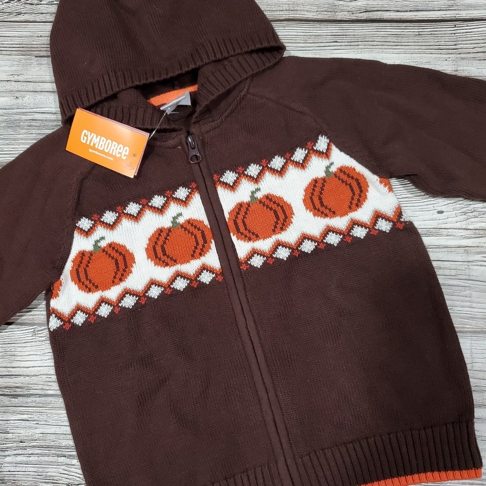 Gymboree Pumpkin Sweater Zip Up Hoodie Fall Harvest Multiple Sizes NWT - Picture 4 of 8